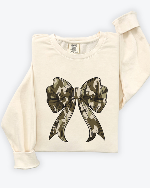 Old Camo Bow Comfort Colors- Long Sleeve