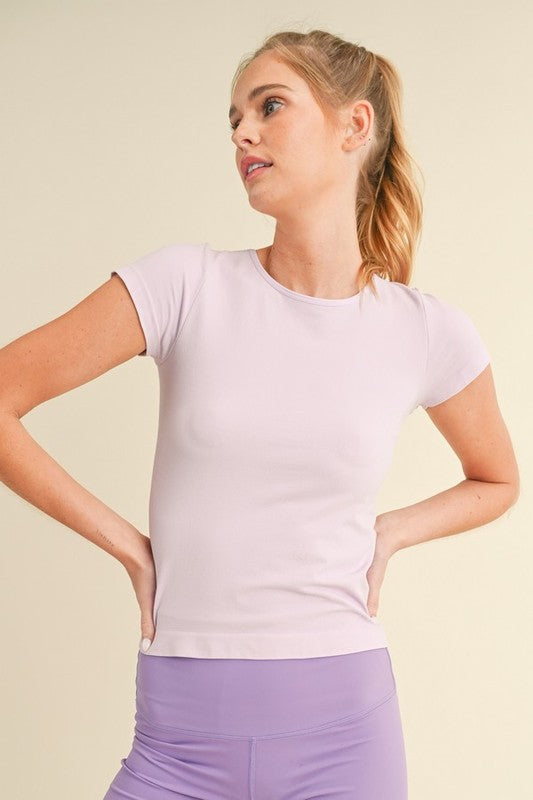 Kenzie Crewneck Short Sleeve-Lavender