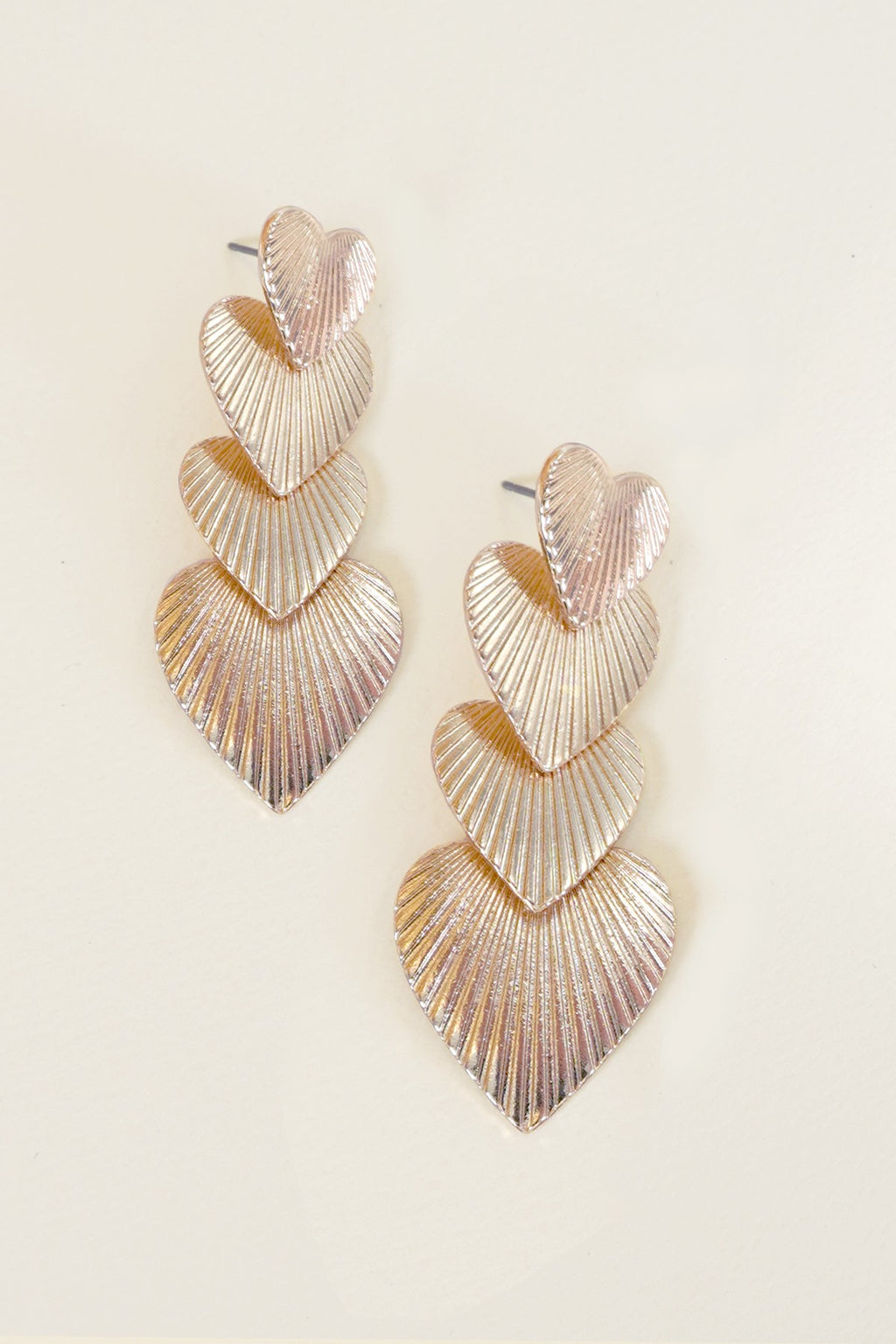 Triple heart drop earrings