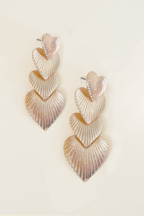 Triple heart drop earrings