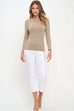 Kenzie Crewneck Long Sleeve- Light Mocha