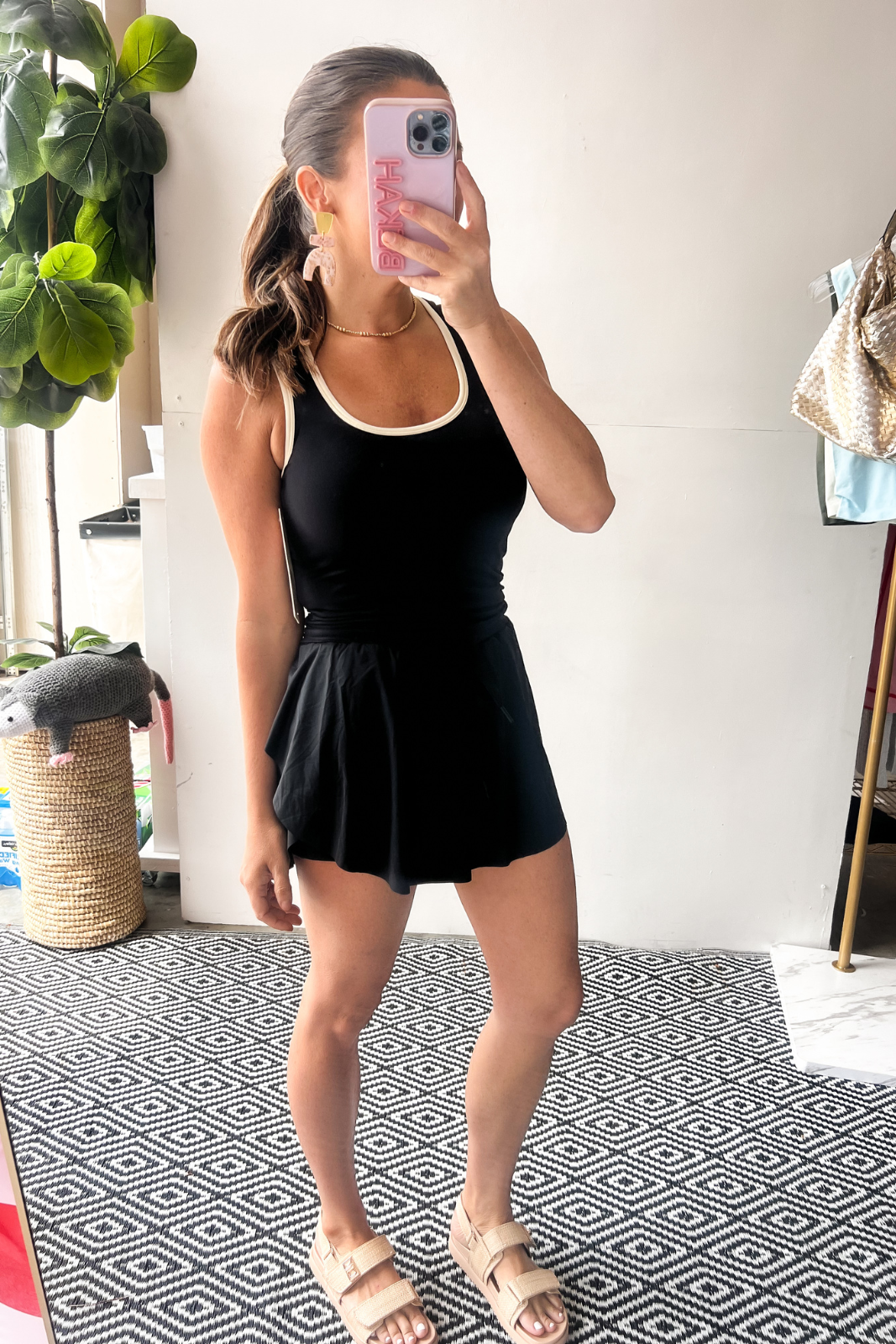 Becky Two Tone tank - Black
