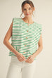Green Stripe Cardigan Vest Jodifl