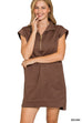 Daily Errands Quilted Dress -Brown