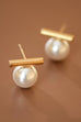 Clara Pearl Studs - Gold
