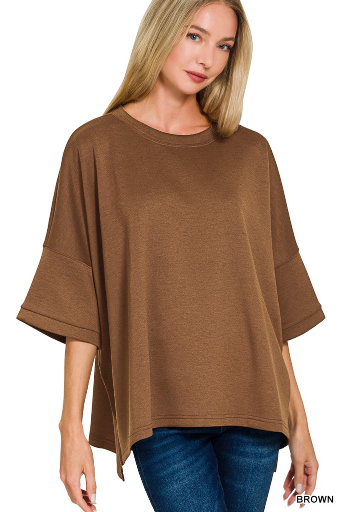 Super Soft Scuba Top - Brown