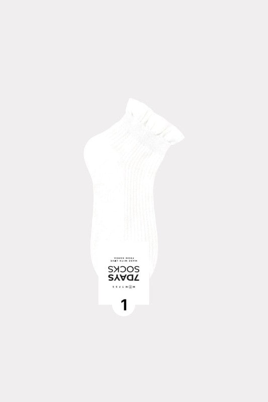 Frill & Fancy Crew Socks - White