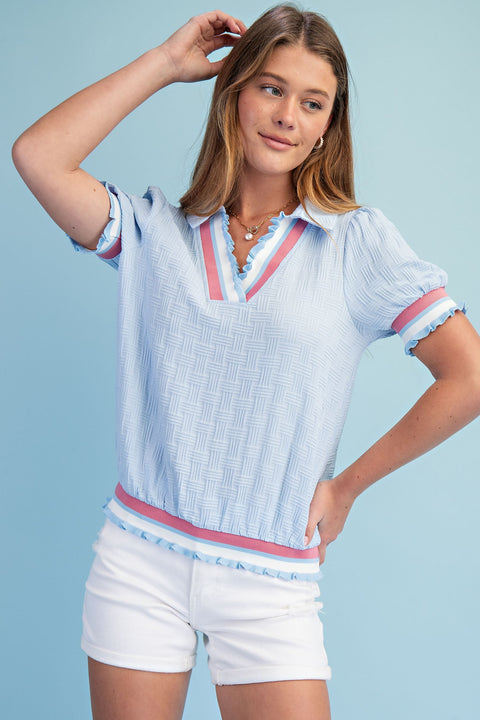 Last Night Lonely Blouse - Lt. Blue