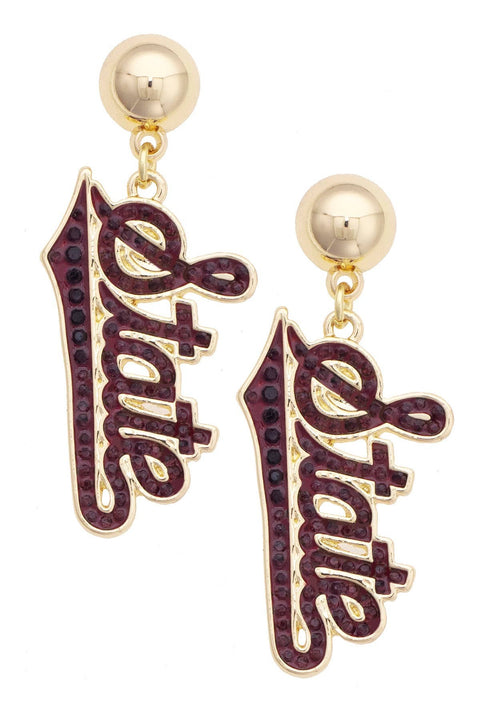 Mississippi State Script Pave earrings