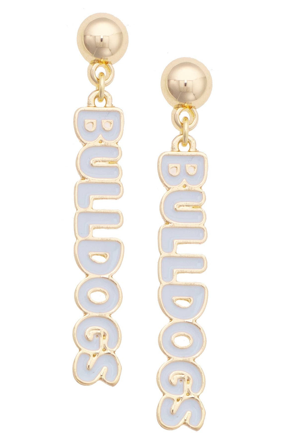 Mississippi State Puffy Letter Bulldogs Earrings