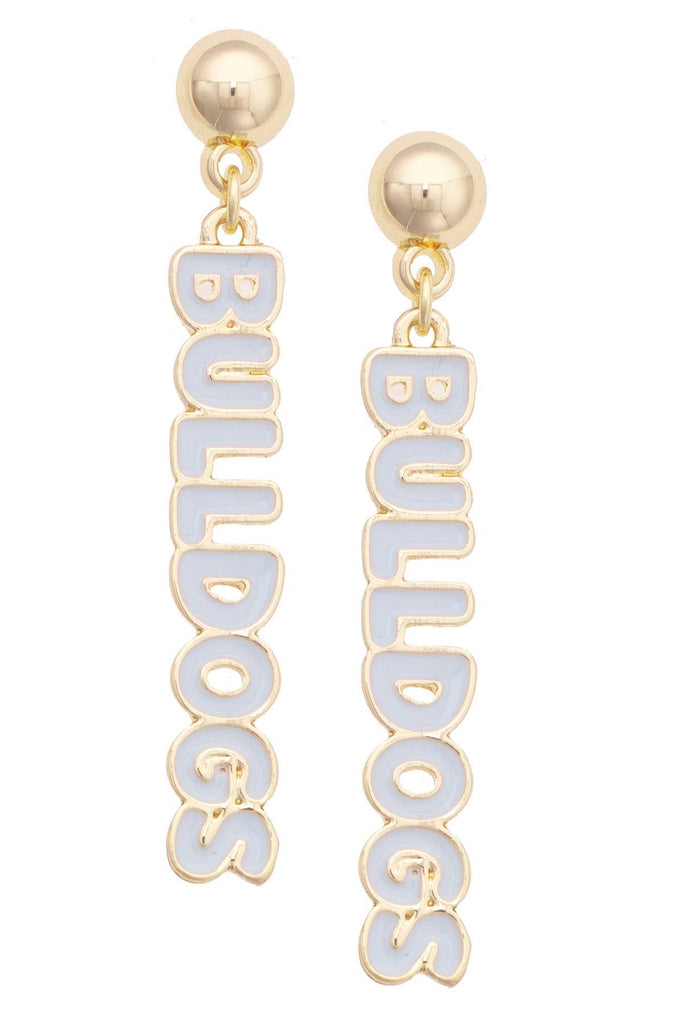 Mississippi State Puffy Letter Bulldogs Earrings