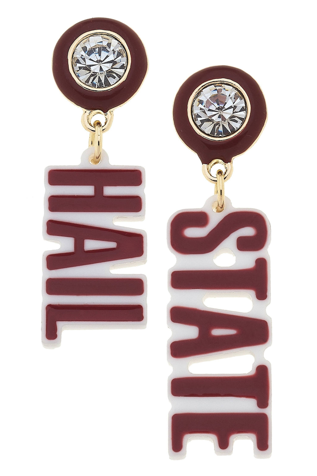 Mississippi State Hail State  Block earrings