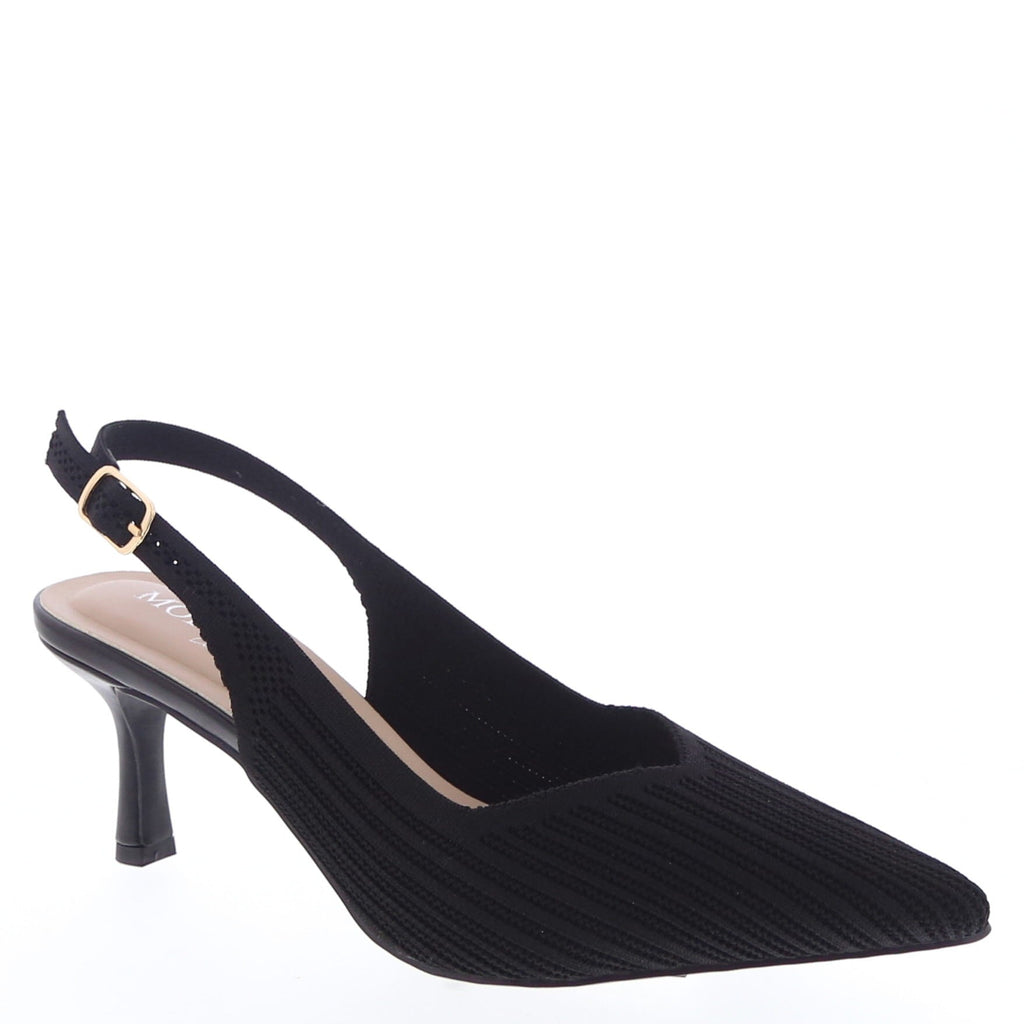 Stephy Sling Back Kitten Heel - Black