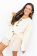 Sassier Than Santa Faux Leather Shorts- Dune