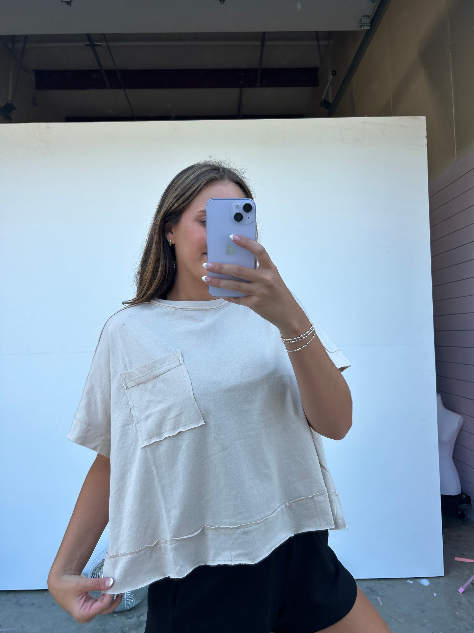 Simple Exposure Tee- Sand Beige