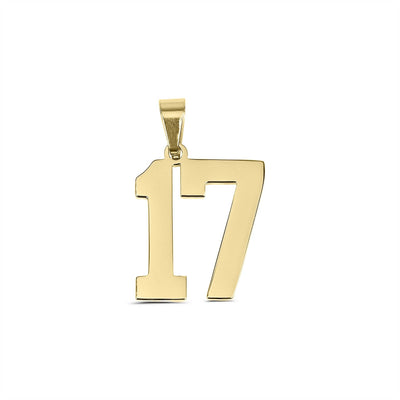 18K Gold Sport Number Pendant