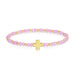 Assorted Crystal Stretch Bracelets w/ Single Balanced Cross: Soft