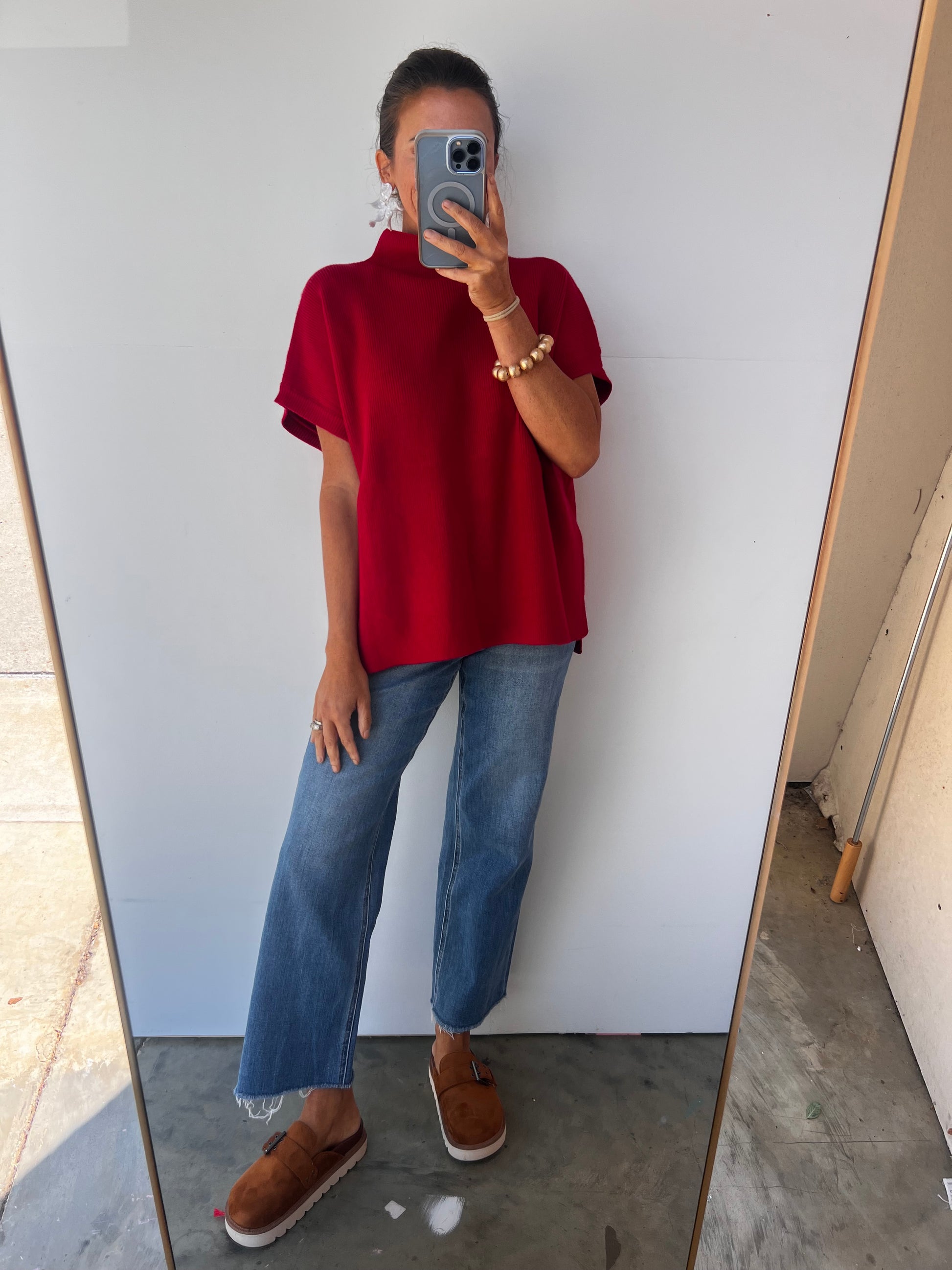 Cafe' Luxe Sweater - Red
