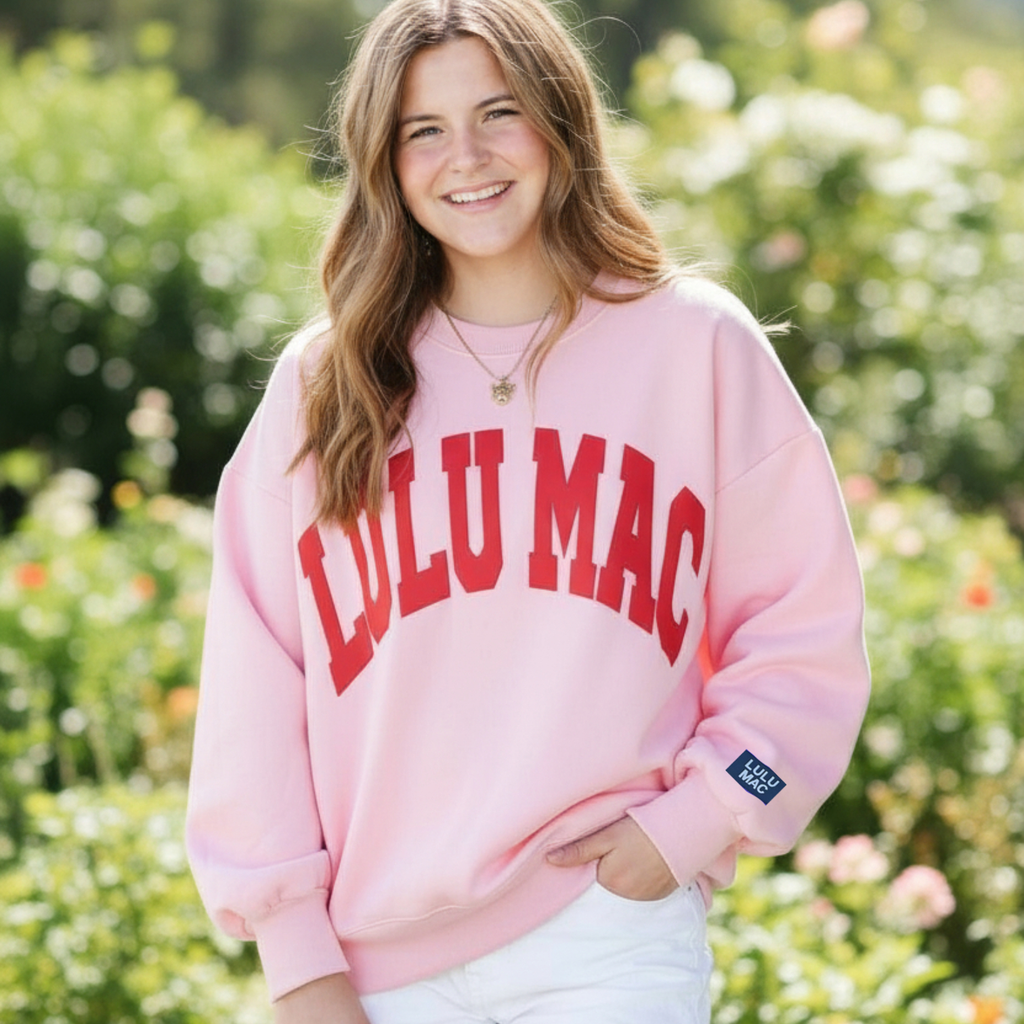 Lulu Mac Sweatshirt Light Pink/Red- Puff: Light Pink/Red / XX-Large