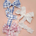 Pretty Textured Checker Bow Ribbon Hair Clips