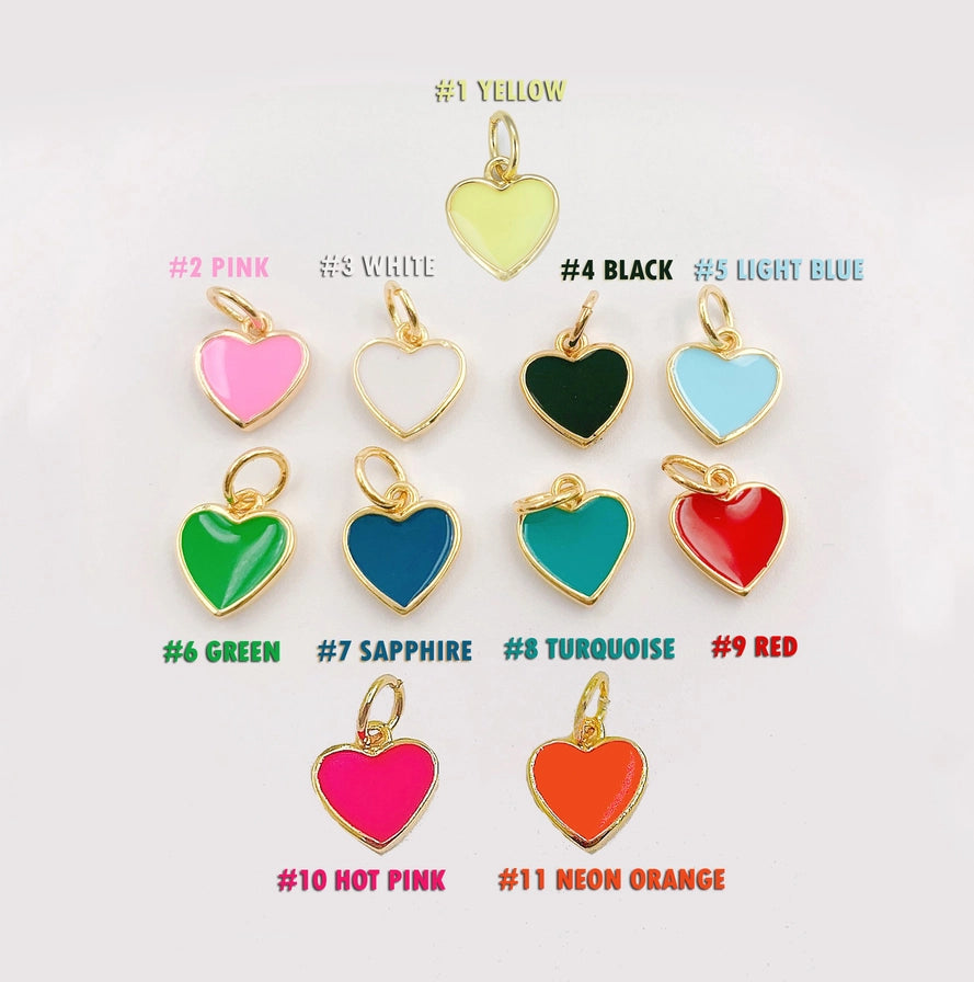 Enamel Heart Charms