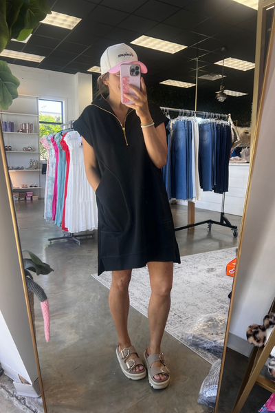 Daily Errands Quilted Dress - Black