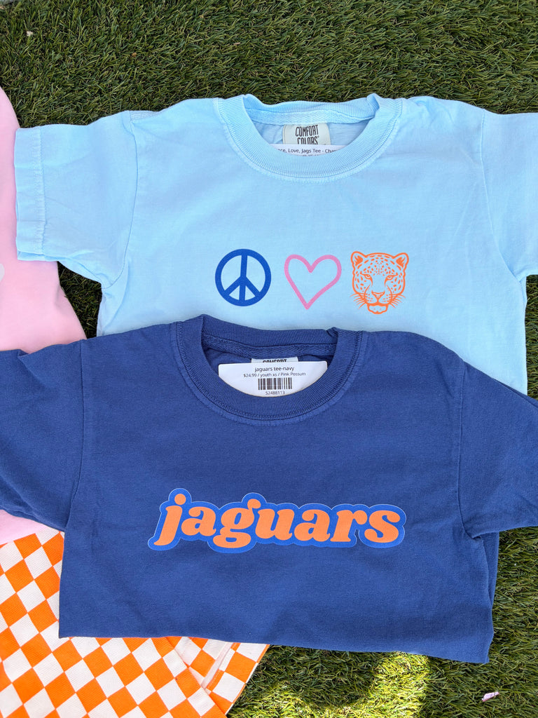 Peace, Love, Jags Tee - Chambray