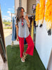 Pop Of Color Crop Jeans - Scarlet