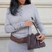 Laguna Mini Recycled Vegan Suede Top Handle Bag- Rose