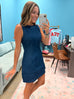 Daisy Dot Denim Dress - Denim