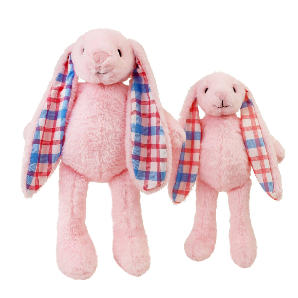 Plushible Plaid Eared Bunny Pink: Plushible 18 Inch Pink Plaid Eared Bunny