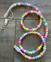 Beaded Phone Charger with Lightning & USB-C Cable: Pink and Coral