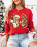 Santa & Reindeer Boop - Red Sweatshirt
