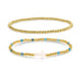 Cross Beaded Bracelet Charm Set: Multi Color
