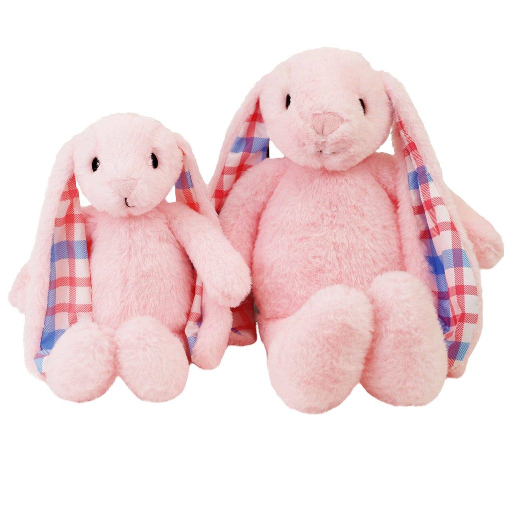 Plushible Plaid Eared Bunny Pink: Plushible 18 Inch Pink Plaid Eared Bunny