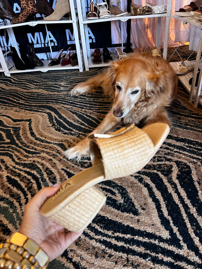 Mia Dania Gold Raffia