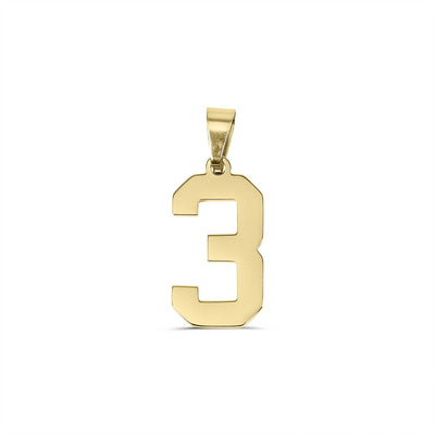 18K Gold Sport Number Pendant