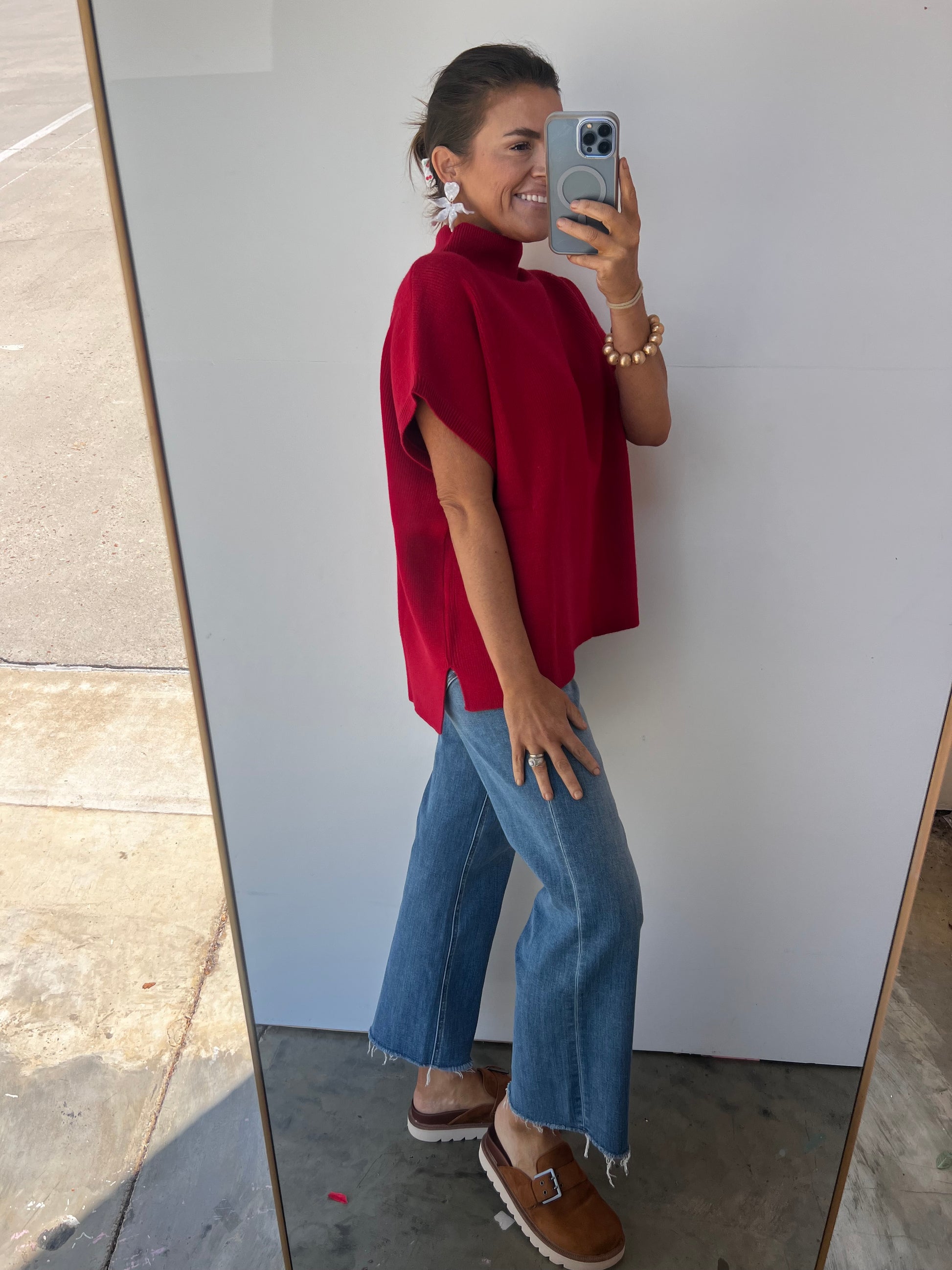 Cafe' Luxe Sweater - Red