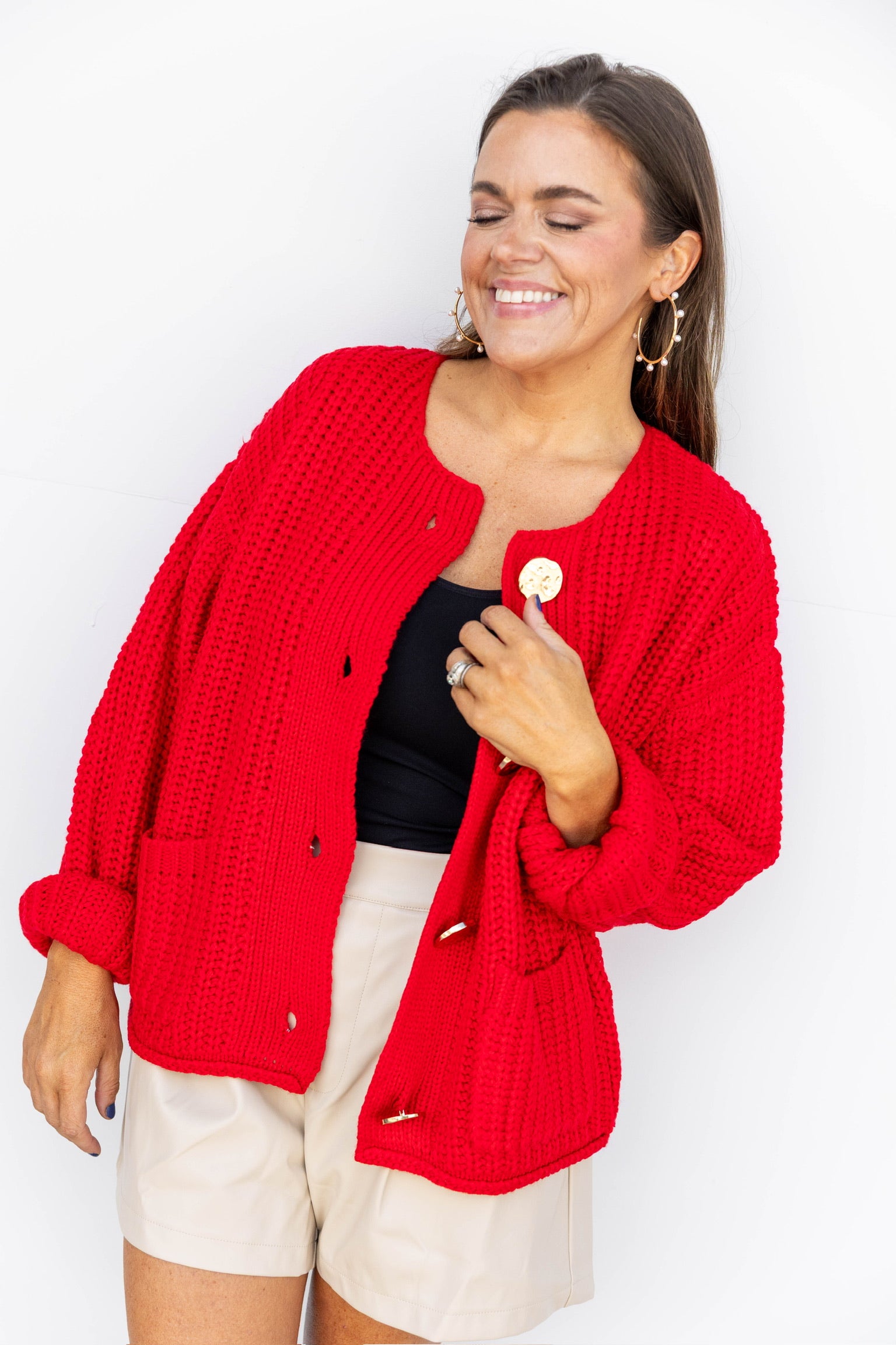 In the knit of time Sweater - Red