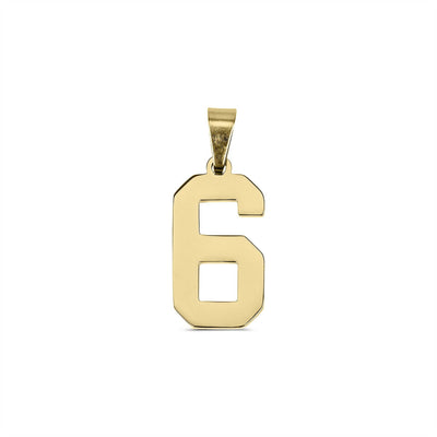 18K Gold Sport Number Pendant