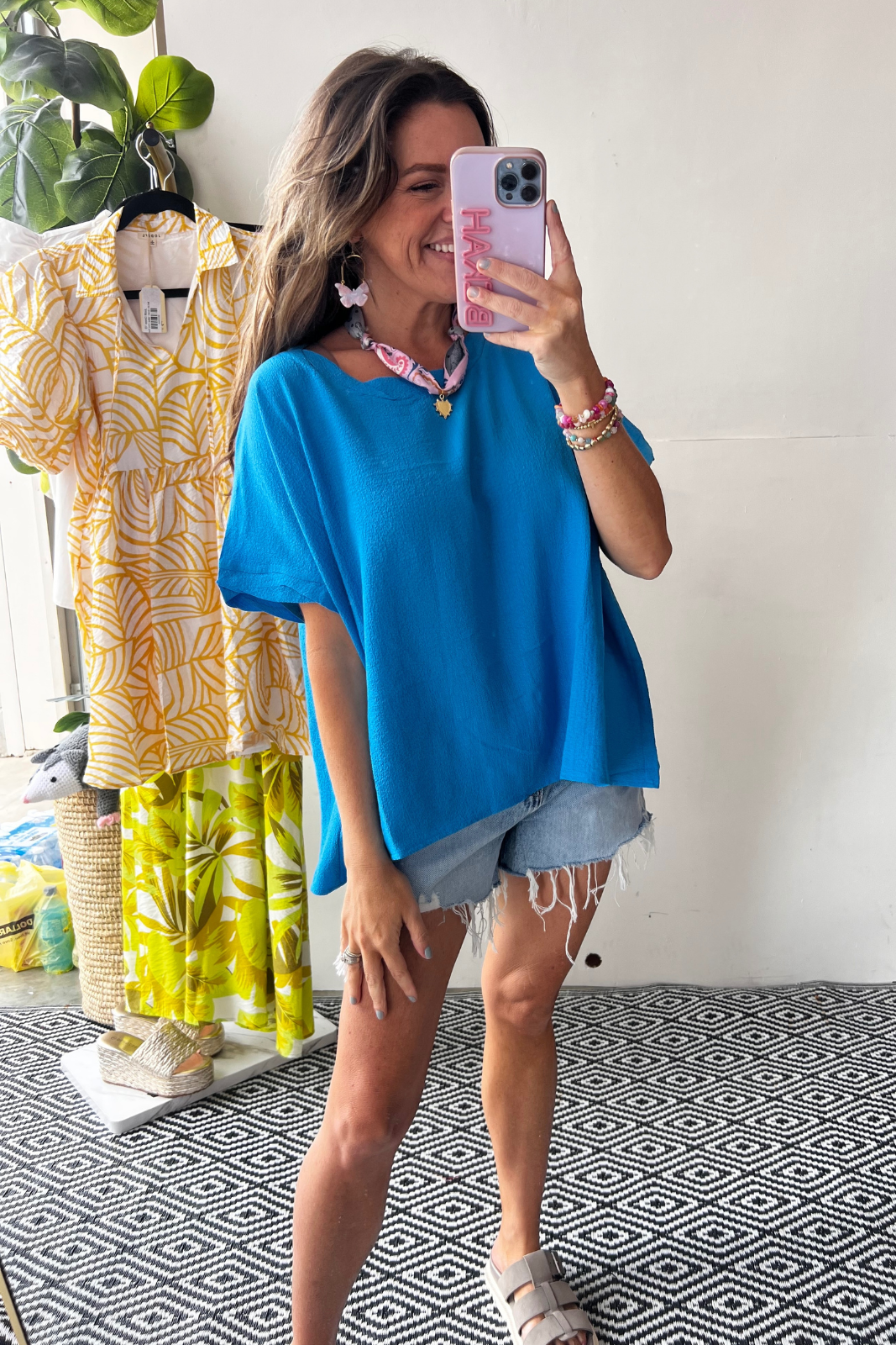 First Up Blouse -Ocean Blue