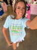 Lator Gator Rainbow Plaid Tshirt - Chambray