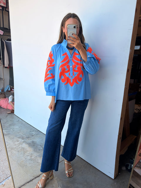 Gameday Grandeur Top - Blue Orange