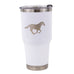 Horse Etched Tumbler   White/Silver   30oz