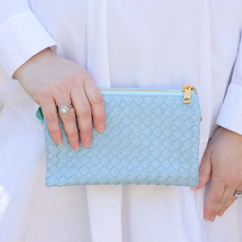 Liz Crossbody Bag - Woven Blue