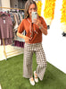 I See You Gingham Pants - Brown Combo