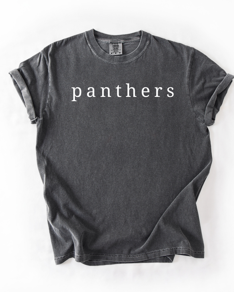 Simple Panthers Serif - Comfort Colors Tshirt ( Youth & Adult)