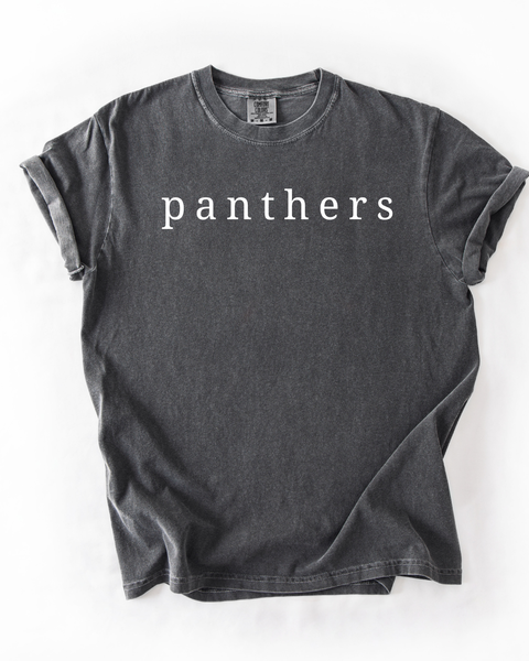 Simple Panthers Serif - Comfort Colors Tshirt ( Youth & Adult)