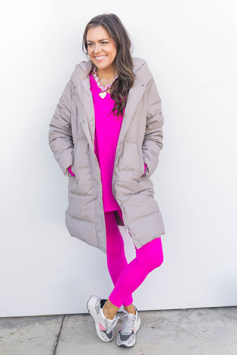 *DOORBUSTER* Winter Wink Puffer Jacker - Taupe