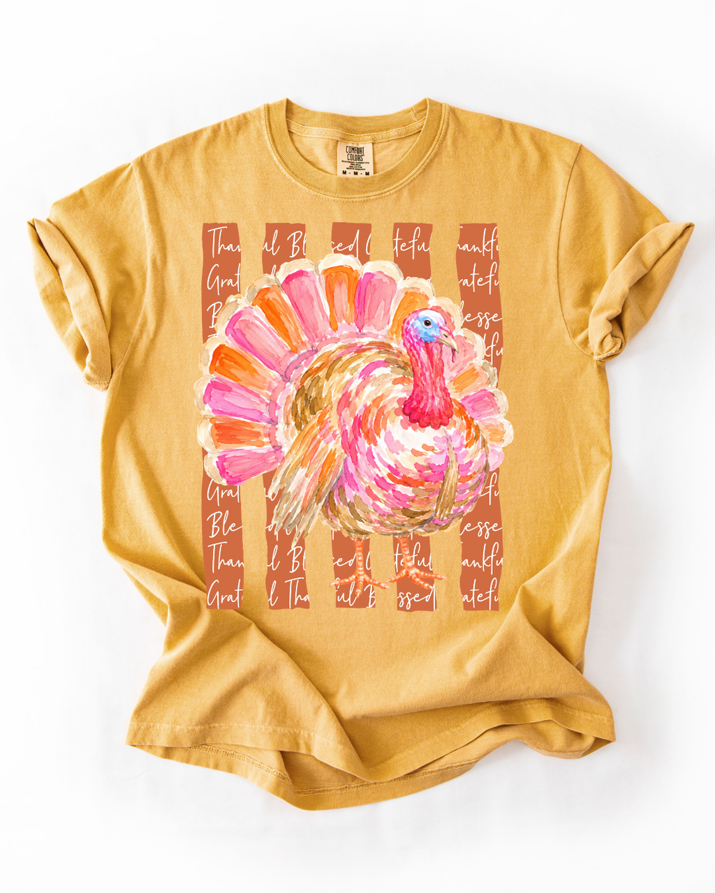 Fancy Turkey W/Thankful Stripes Tshirt